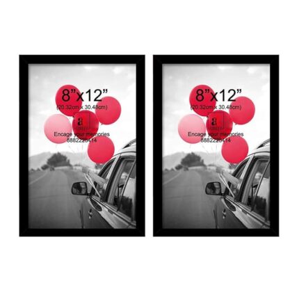 Art Street A4 Document Photo Frame Set of 2 Black Photo Frames for Home and Office decoration (Photo Size 8 x 12 Inches)