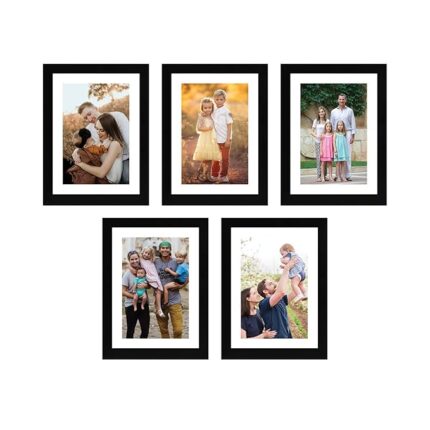 iPhone dockAmazon Brand- Solimo Set Of 5 Photo Frames With Mount Paper (6 X 8 Inch - 5), Black, Wall mount, Rectangular
